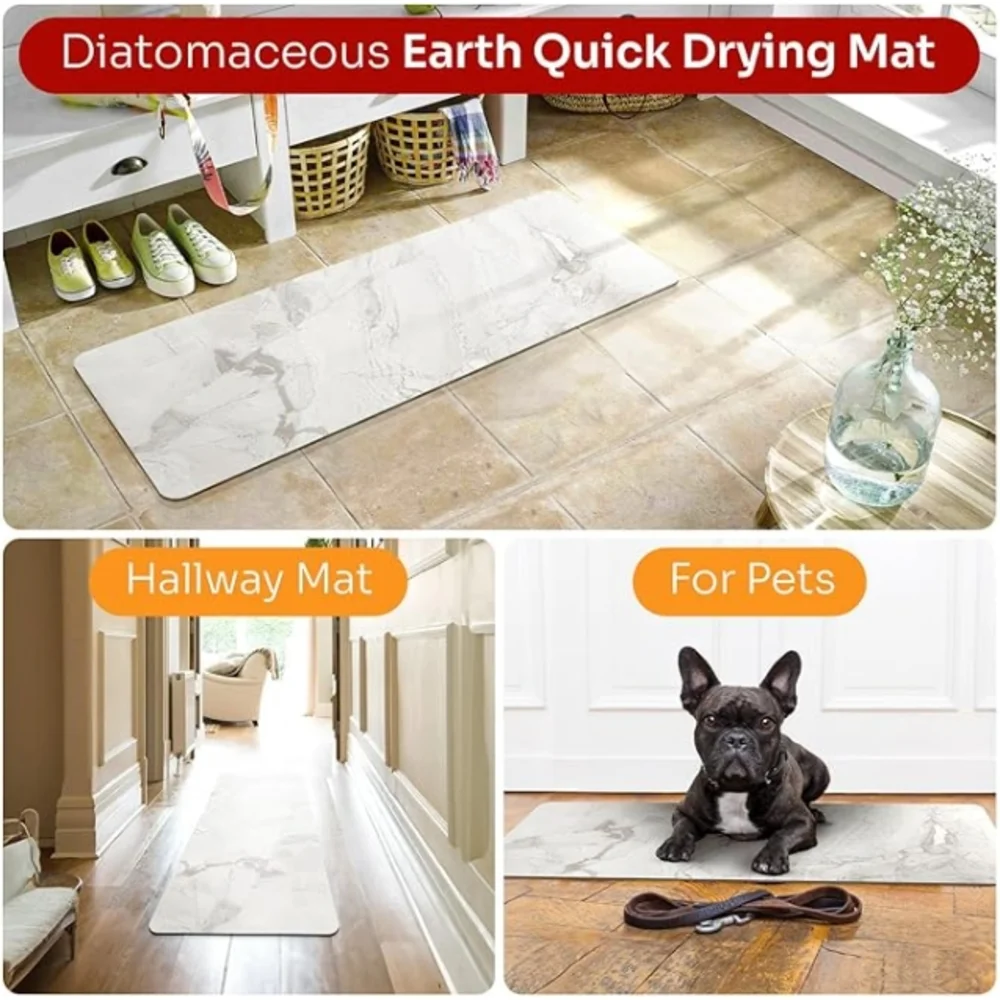 Marble Bathroom Mat - Gray